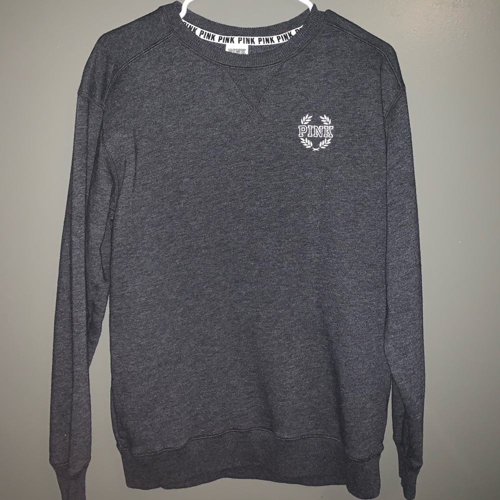 Dark Gray PINK crewneck